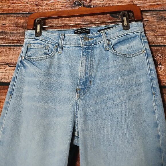 Banana Republic Jeans 28 High Rise Straight Ankle Crop Light Wash Denim - Picture 4 of 10